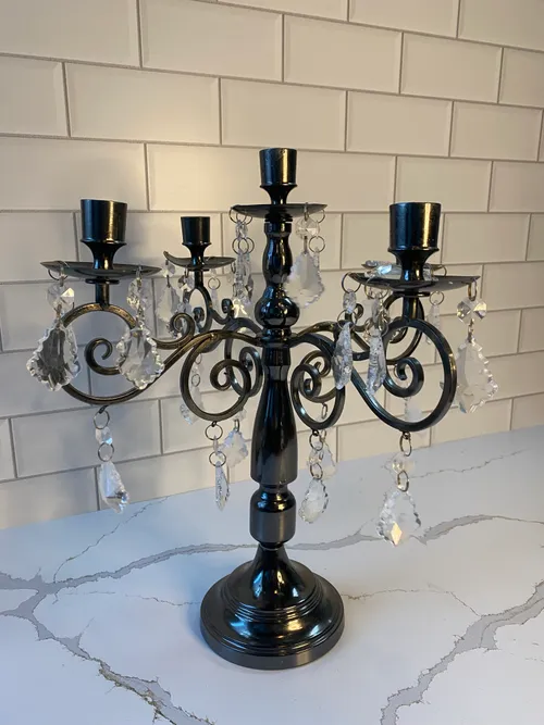 5 Candle Black Candelabra