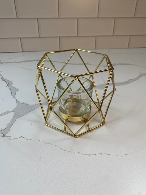 Gold Geo Votive Holder