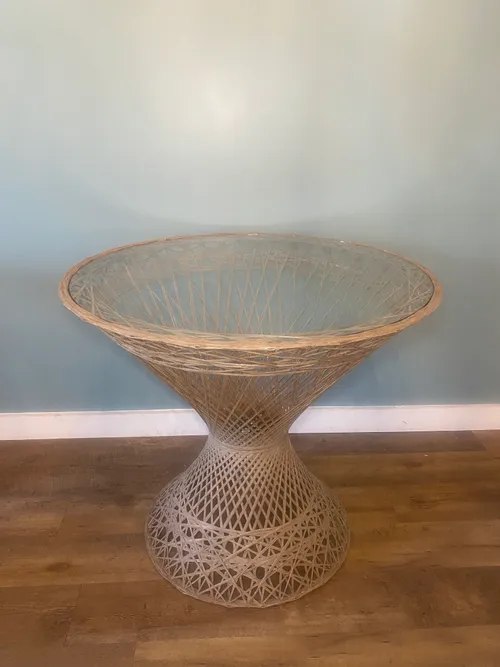 Large Round Wicker Table