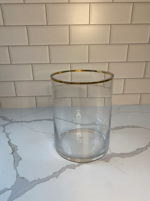 Gold Rimmed Glass Cylinder