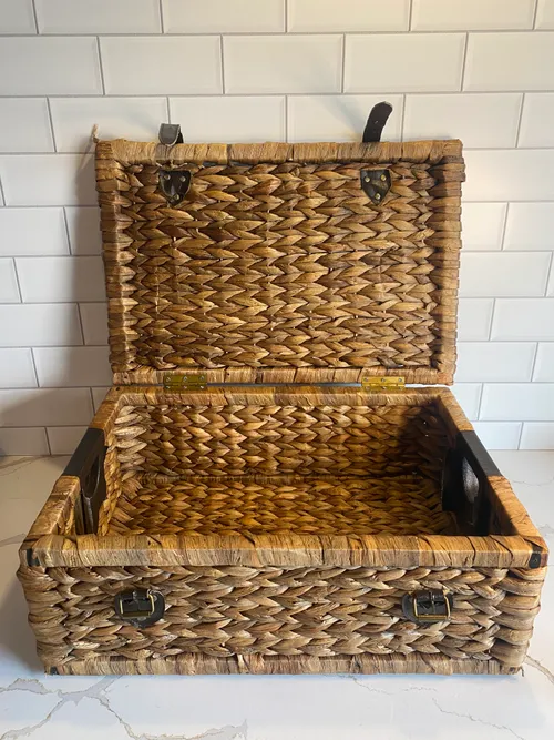 Large Woven Basket with Lid
