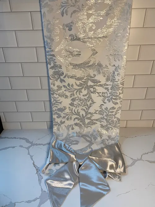 Silver Embellished with Bow Runner