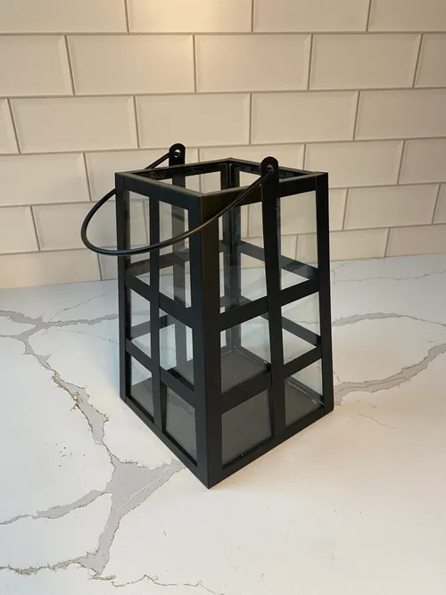 Medium Black and Glass Square Lantern