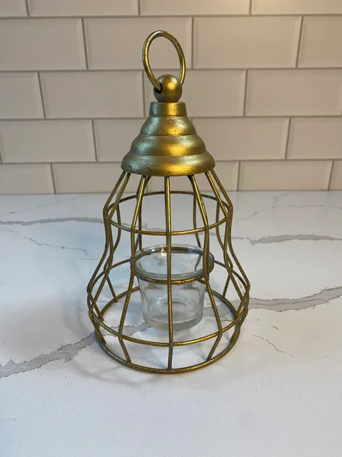 Gold Metal Hanging Tealight Holder