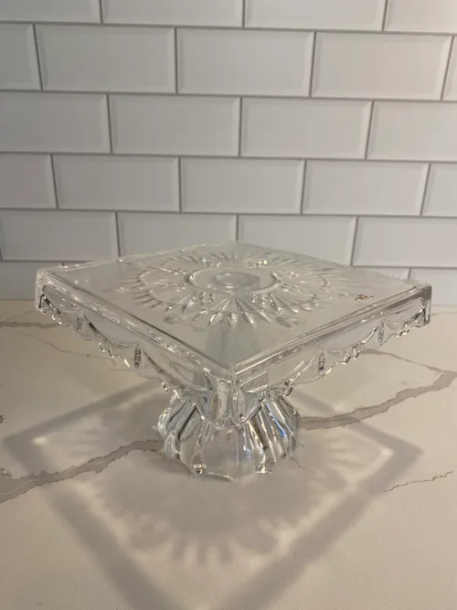 Medium Glass Square Cake Stand