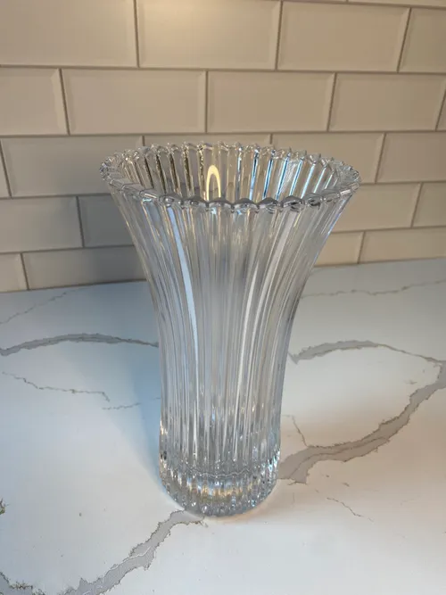 Large Fluted Glass Vase