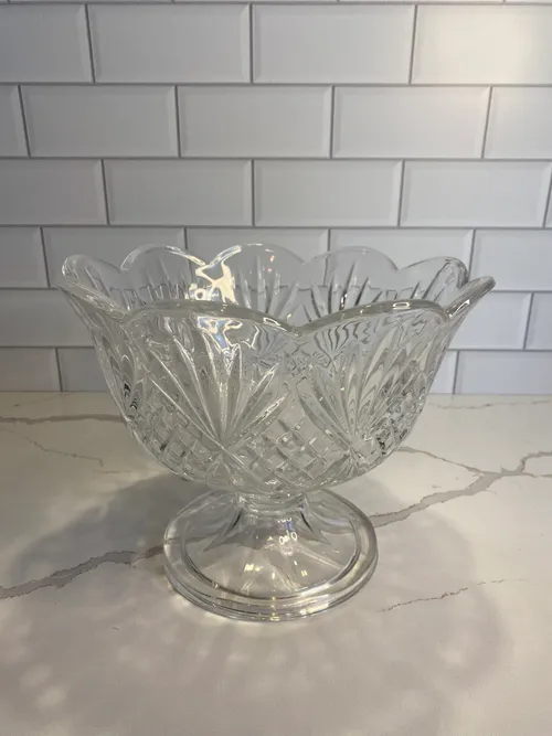 Pedestal Cut Glass Bowl