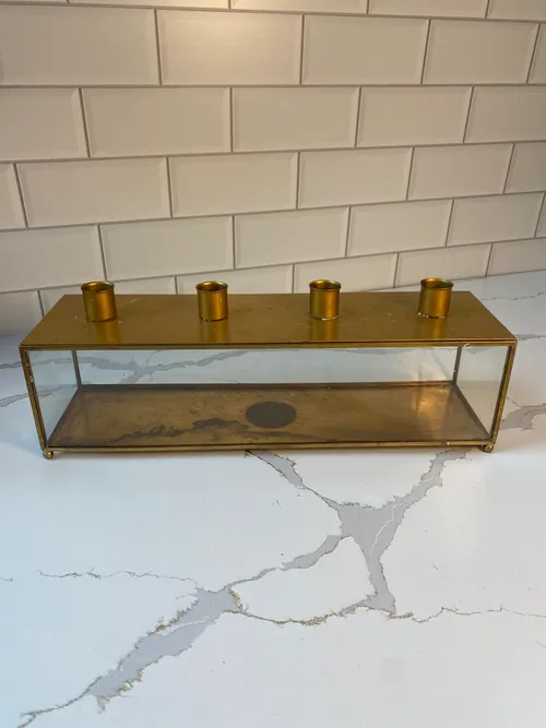 Gold and Glass Taper Box