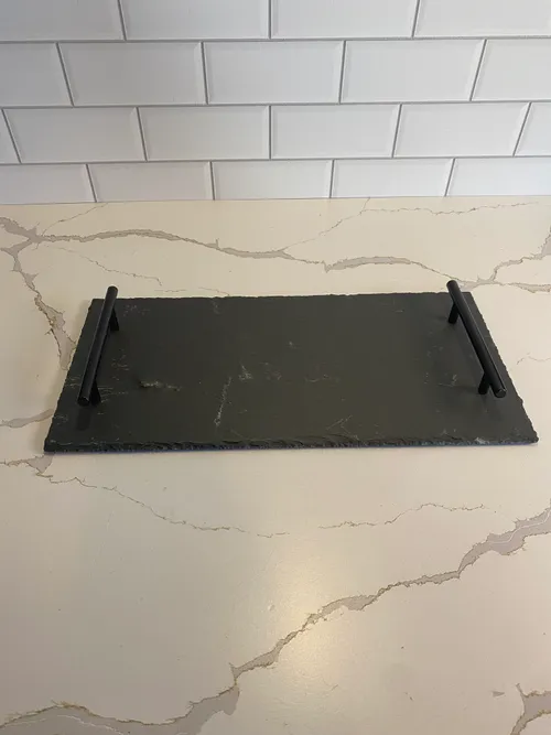 Slate Tray with Black Handle