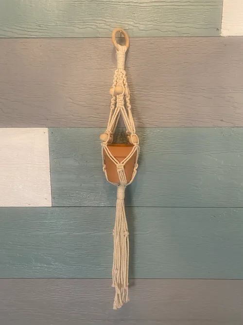 Small Macrame Hanger with Terracotta Pot