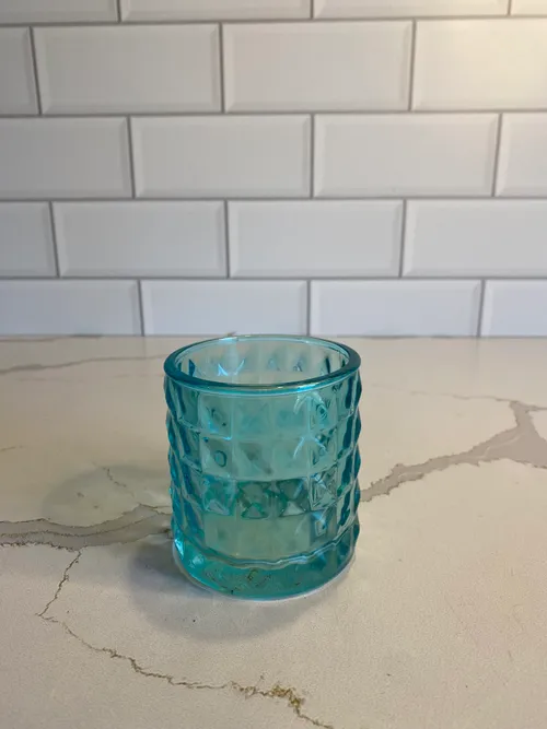 Green Cut Glass Votive