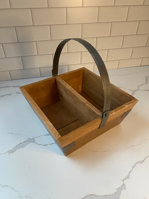 Wood Tote with Metal Handle