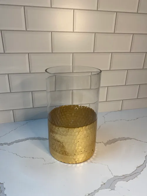 Gold Scale Glass Cylinder Candleholder