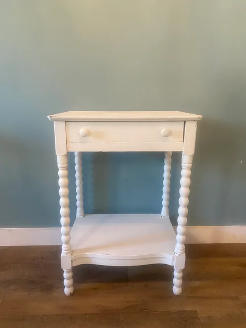 Small White Wood Side Table