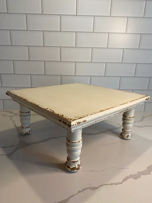 Medium White Square Wood Riser