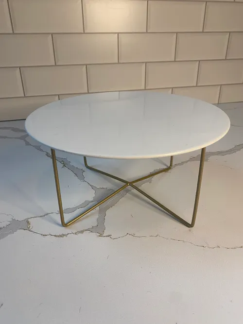 Modern White with Gold Dessert Stand