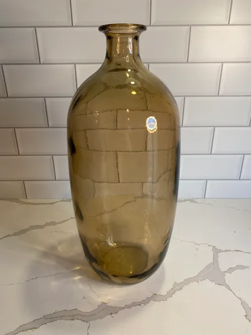 Tall Brown Glass Bottle Vase