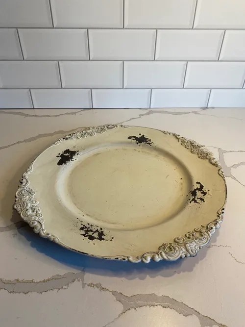 Cottage Style White Charger