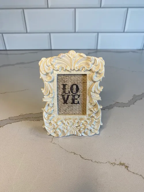 Small Ornate White Frame Place Card Holder