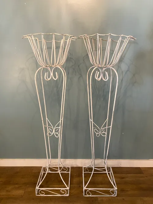 Tall White Wire Plant Stand