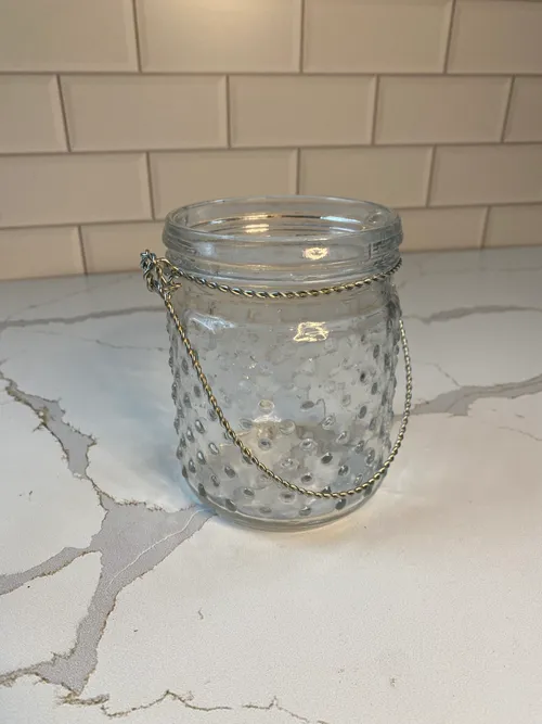 Small Glass Hobnail Hanging Vase