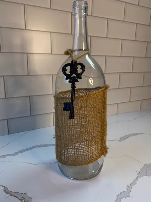 Burlap Wrapped Bottle
