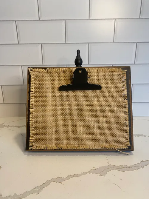 Black Burlap Photo Clip