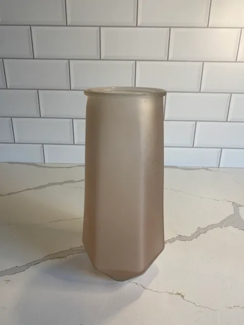 Tall Frosted Dusty Pink Vase