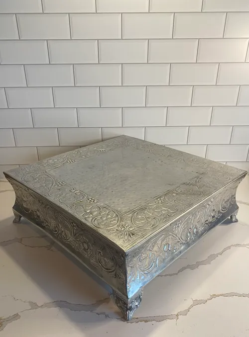 Medium Silver Square Cake Stand