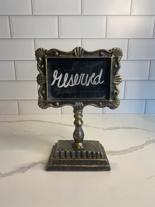 Small Gold Metal Chalkabord Sign