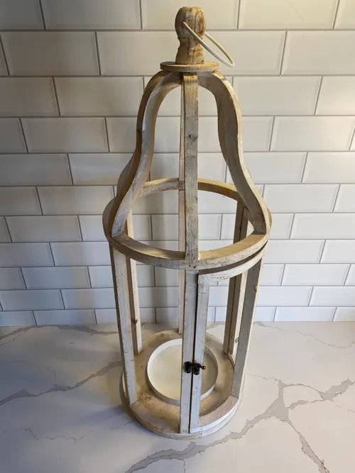 XL White Round Farmhouse Lantern