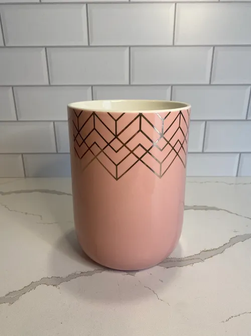 Pink and Gold Container/Vase
