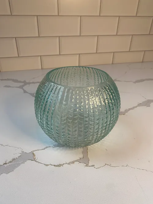 Aqua Round Candleholder