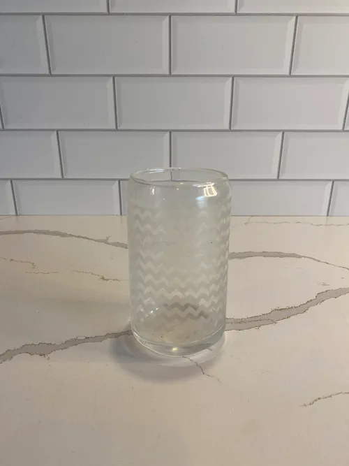 Small Glass Herringbone Vase/Candleholder