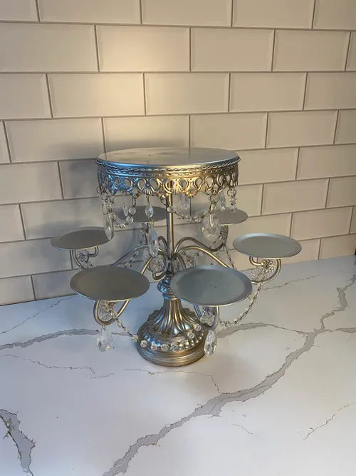 Silver Cake and Cupcake Stand