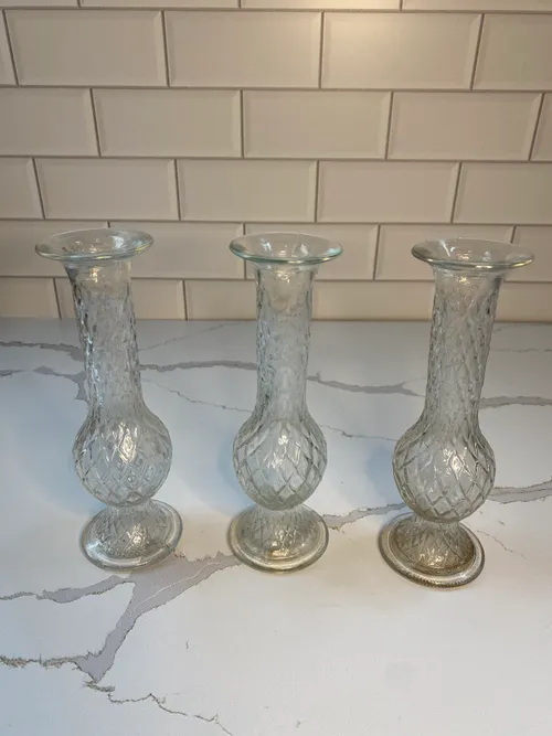 Textured Medium Glass Bud Vase
