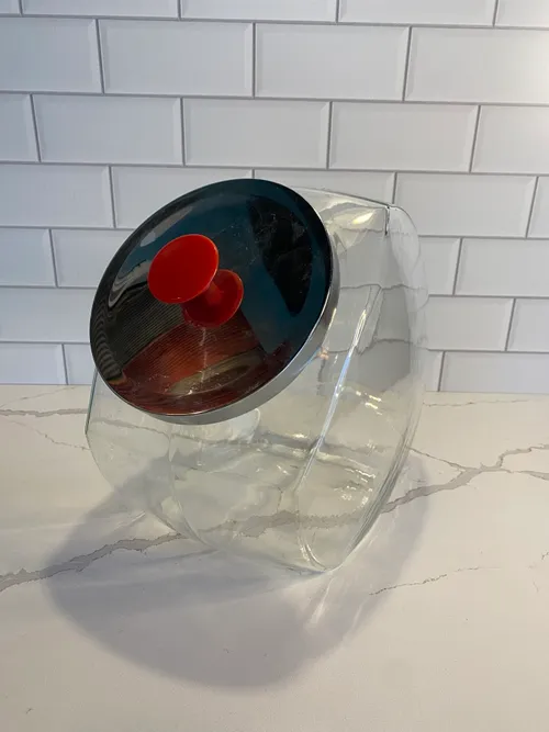 Glass Jar with Red Lid