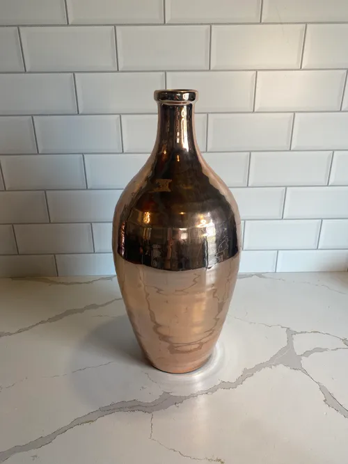 Large Rose Gold Bottle Vase