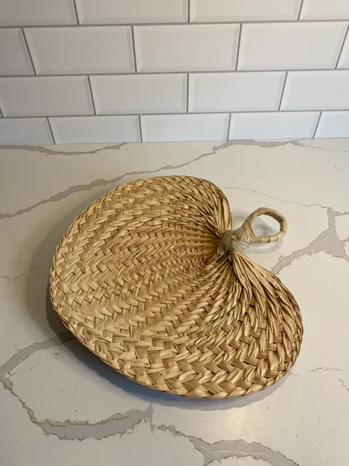 Wicker Handheld Fan Decor