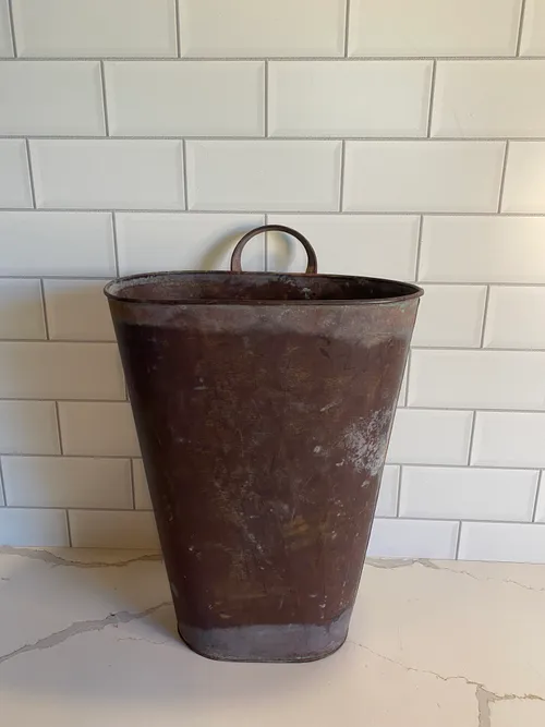 Rustic Hanging Metal Bucket