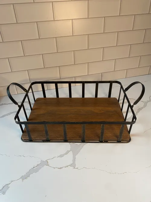 Wood with Metal Tray