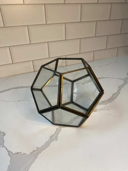 Geo Dark Gold Candleholder