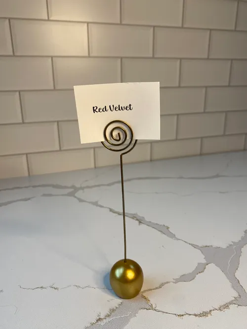 Gold Ball Place Card Holder