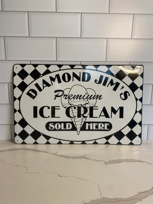 Black and White Ice Cream Sign