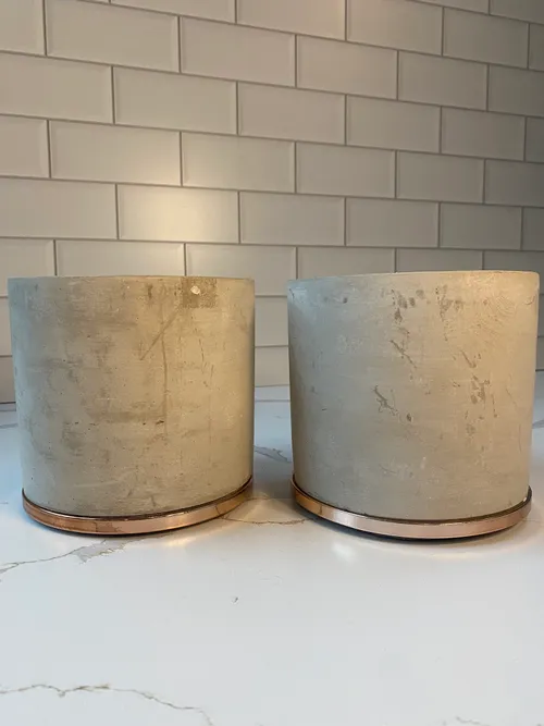Pottery with Rose Gold Accent Container Set