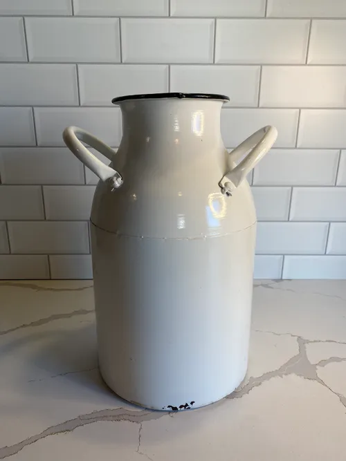 White Enamel Milk Bucket