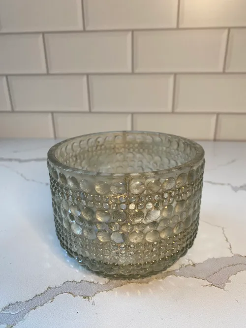 Large Round Embellished Glass Votive Candleholder