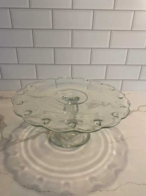 Medium Glass Teardrop Cake Stand