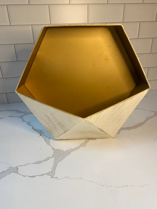 White with Gold Geo Metal Card Box