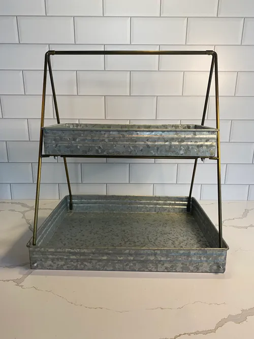 2-tiered Rectangle Galvanized Stand